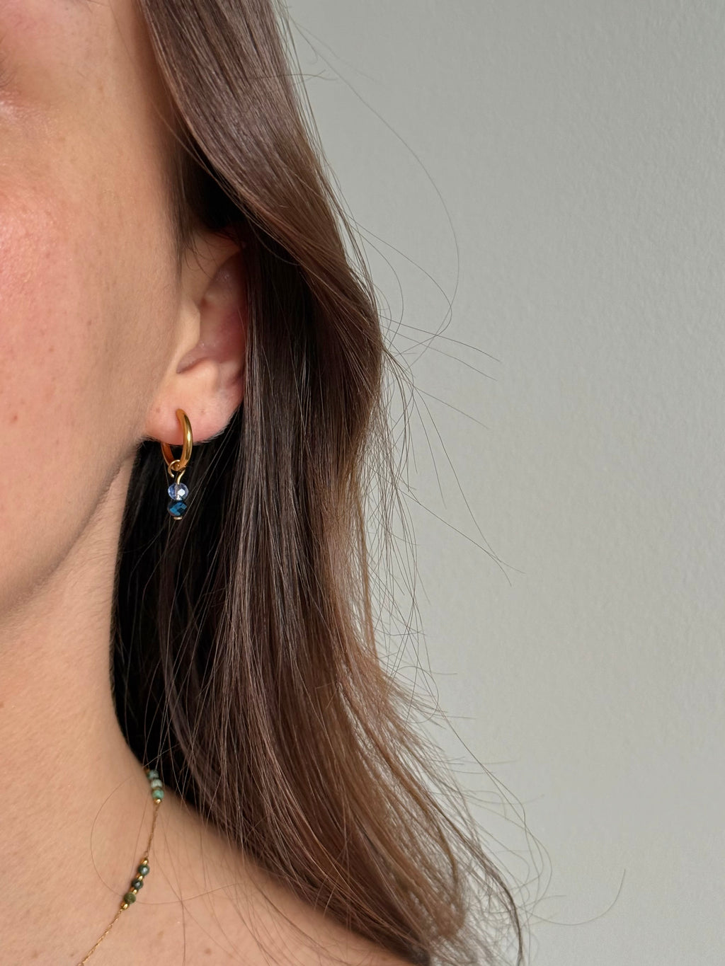 Boucles d'oreilles perles bleues