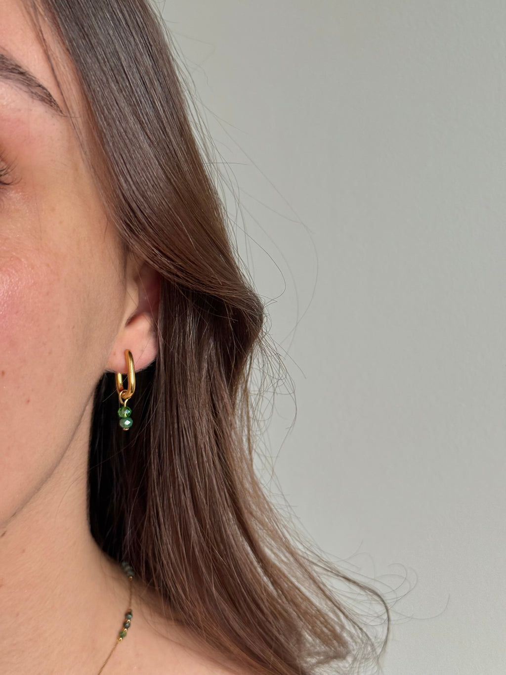 Boucles d'oreilles perles vertes