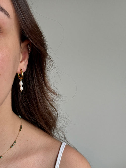 Boucles d’oreilles double d’eau douce