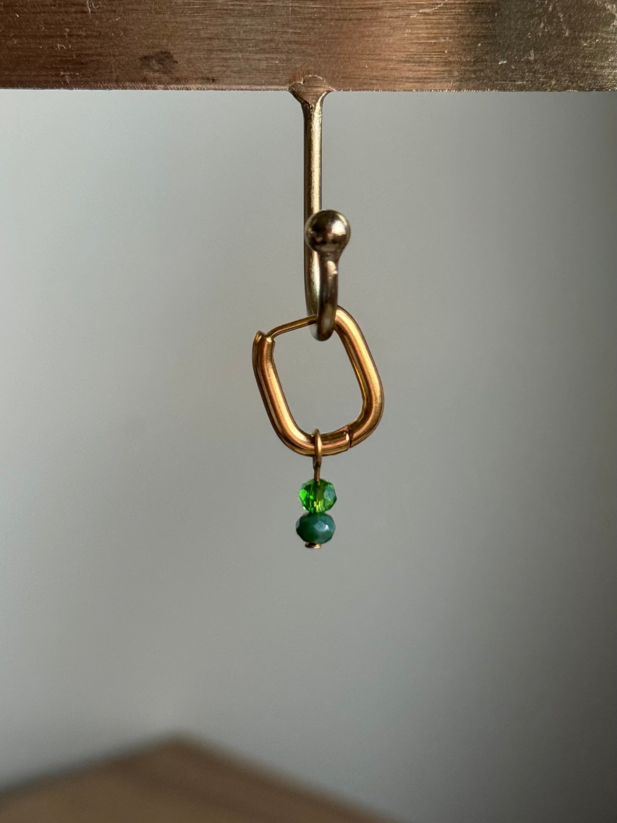 Boucles d'oreilles perles vertes