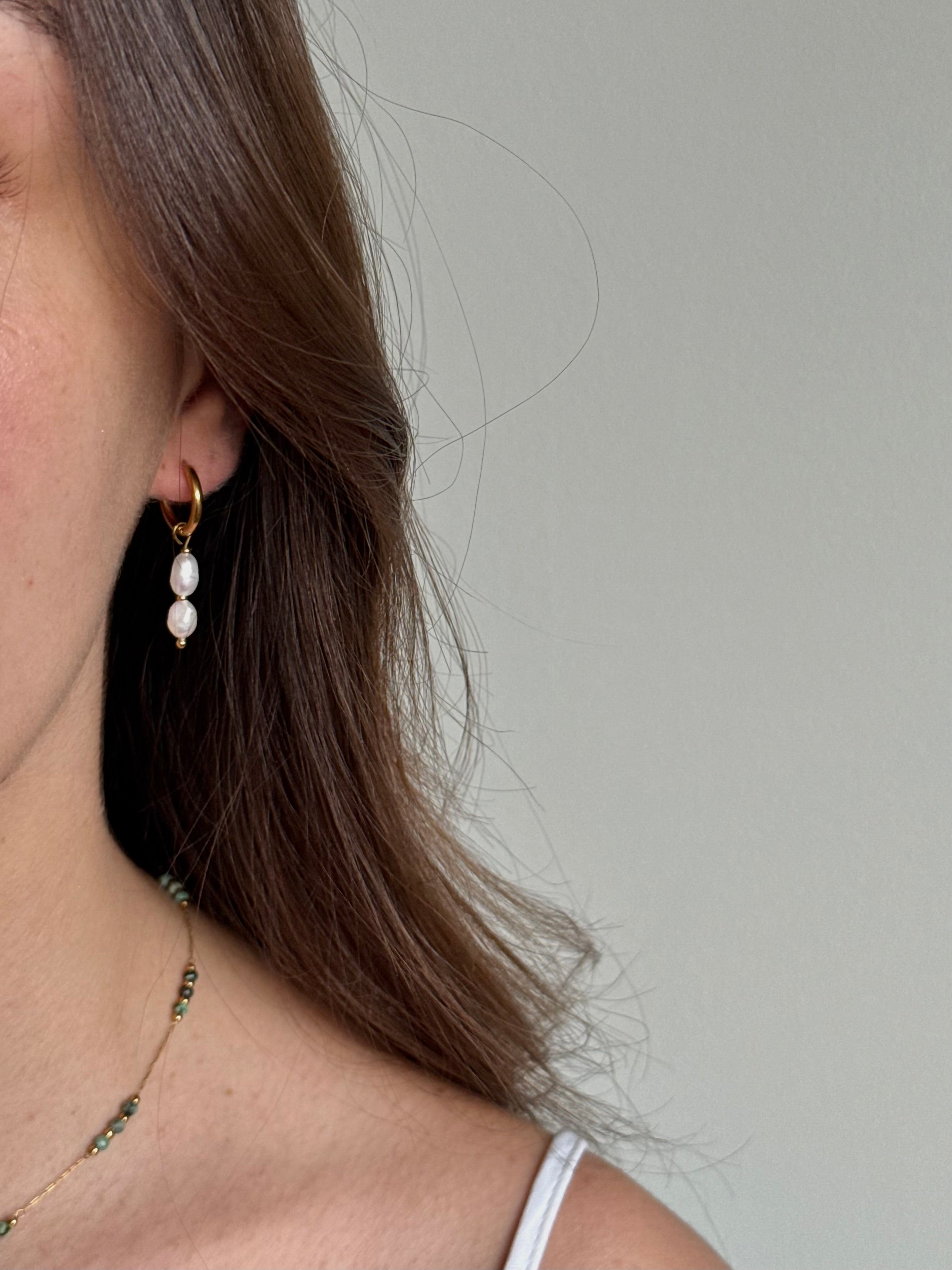 Boucles d’oreilles double d’eau douce