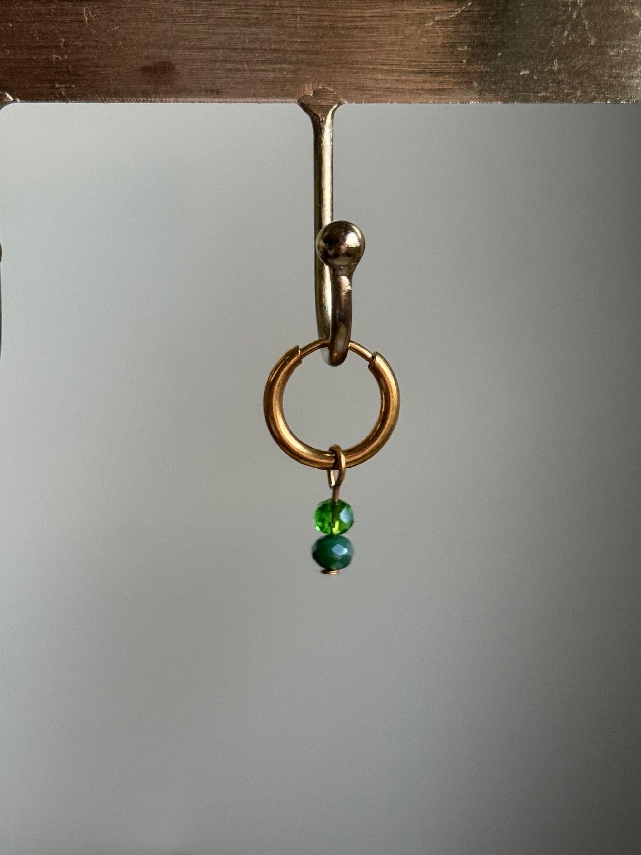 Boucles d'oreilles perles vertes
