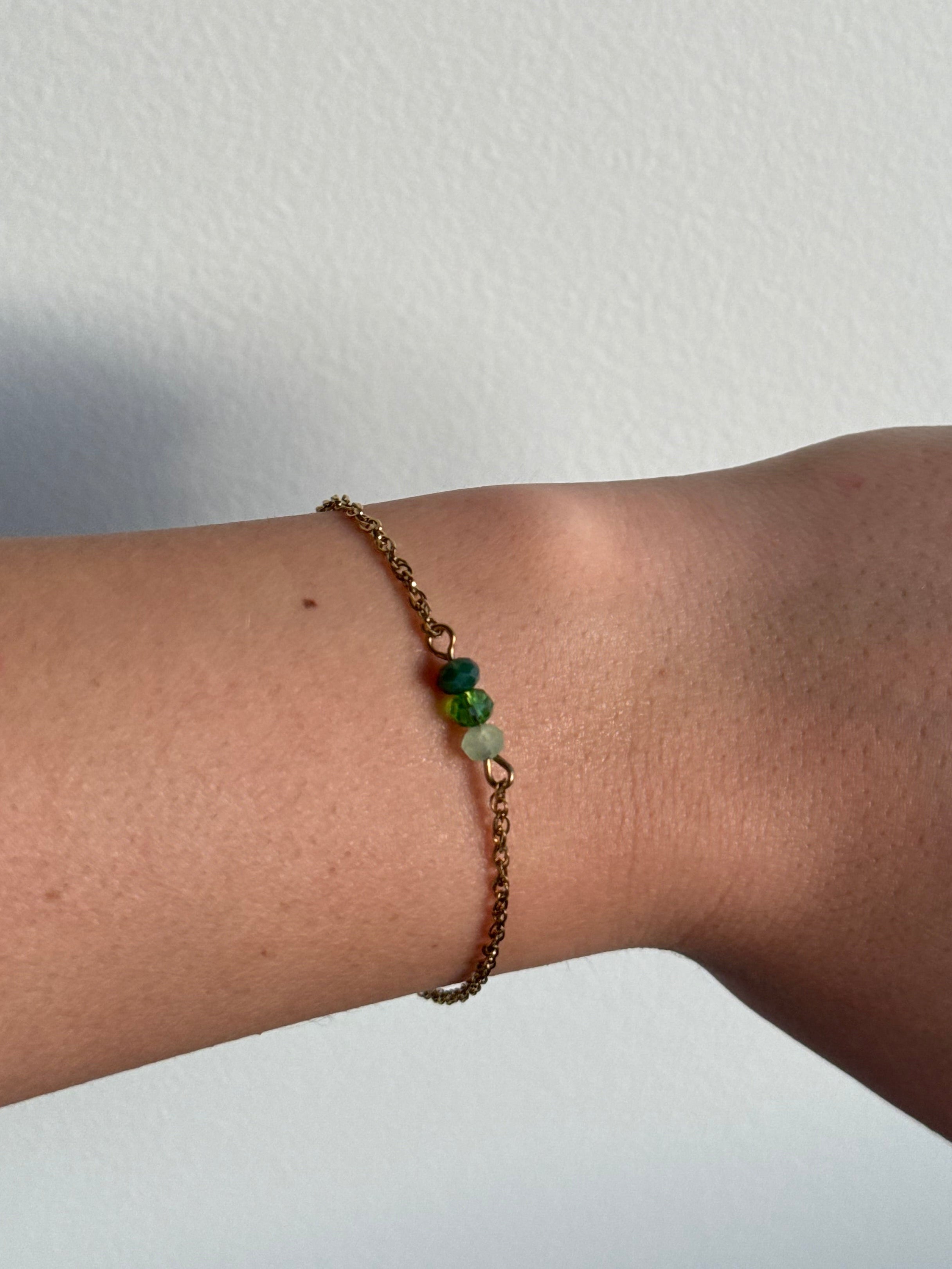 Bracelet perles vertes