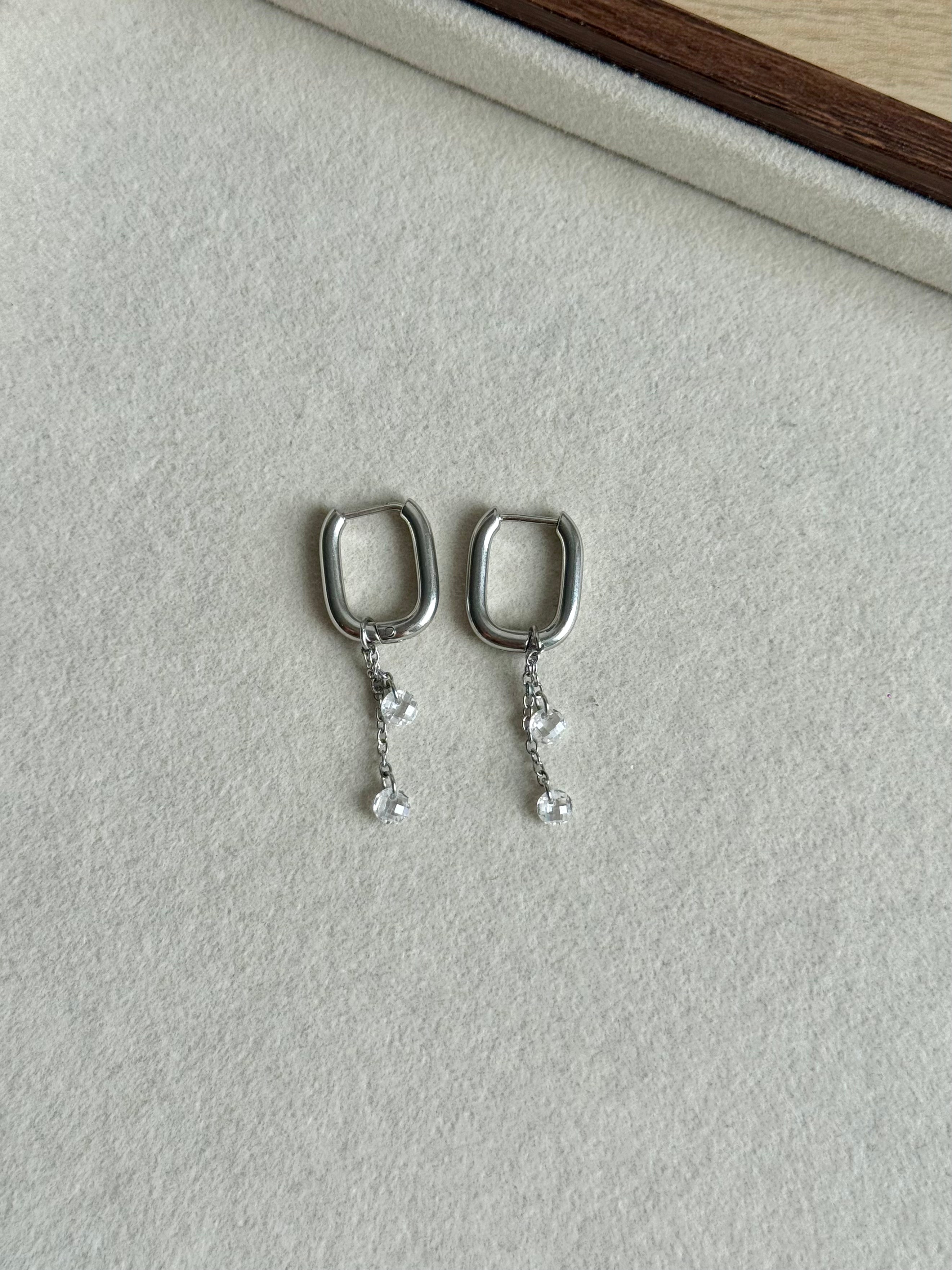 Boucles d’oreilles cristal Silver