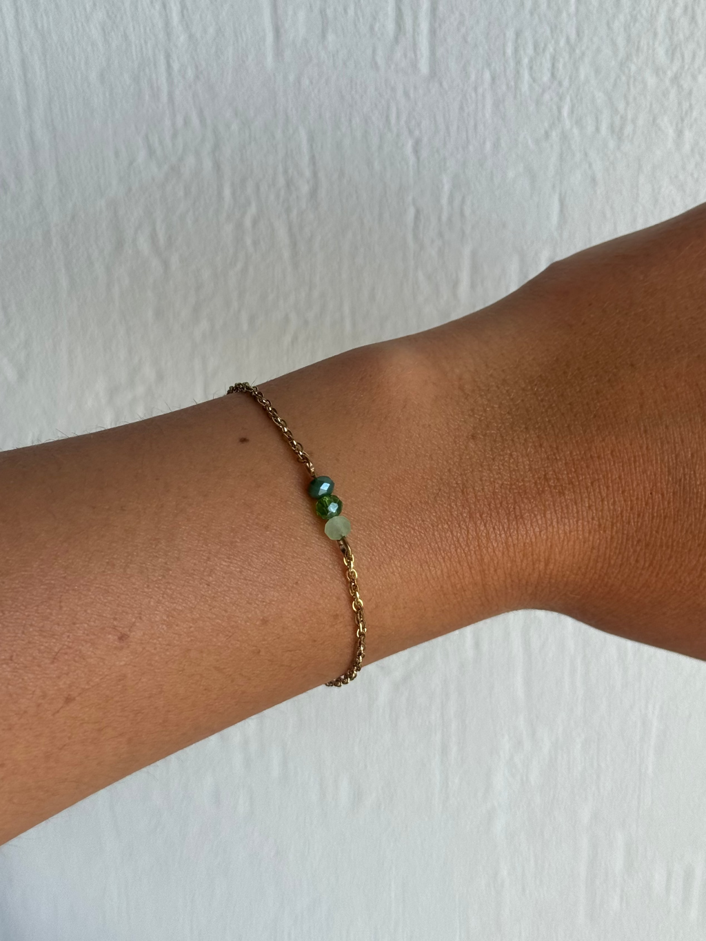 Bracelet perles vertes